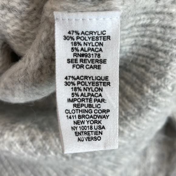 For The Republic Alpaca Blend Turtleneck Sweater Coastal Loose Drop Shoulder XS - Picture 7 of 11